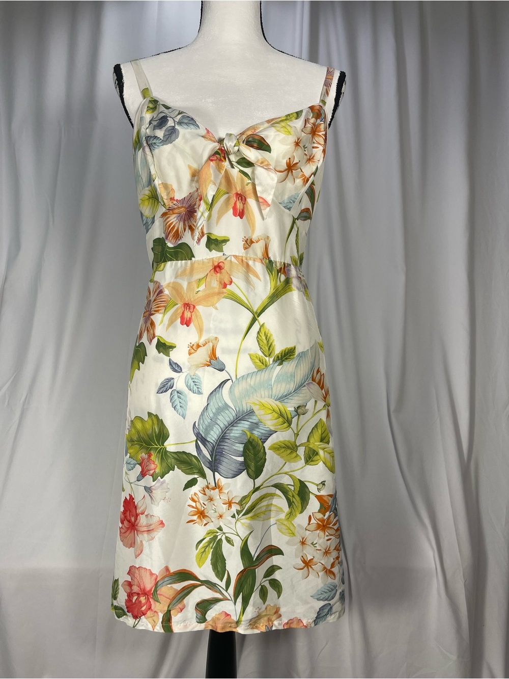 Tommy Bahama 100% Silk Tropical Print Summer mini Dress w/POCKETS! Resort Beach